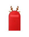 Illustration of red mailbox. Santa mail. Merry Christmas and Happy New Year